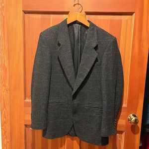 Cellini - Men's Sport Coat / Blazer (2-button) - Size 36R / black tweed pattern